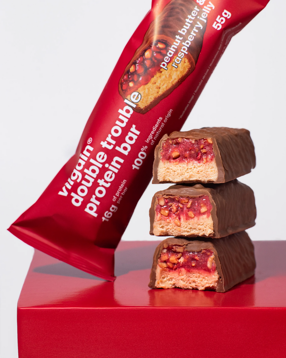 Double Trouble Protein Bar Peanut Butter & Raspberry Jelly (12 pack)